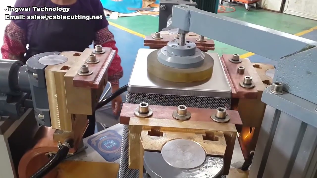 New steel wire rope automatic sizing cutting machine, steel wire rope processing cut off shear machi