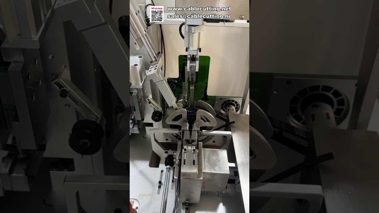 Máquina totalmente automática para contagem de metros, corte, enrolamento e amarração de fios.